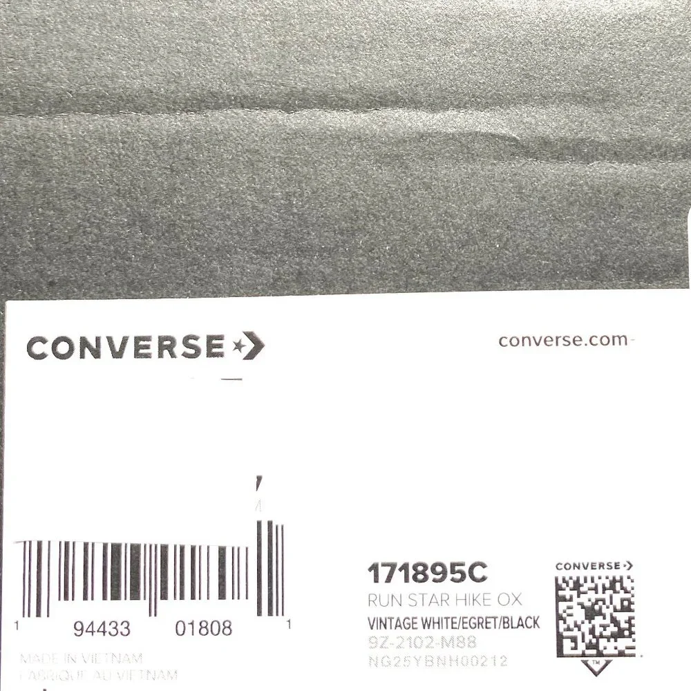 Converse Men 171895C Run Star Hike Ox Vintage White Egret Canvas Platform Sneake - Picture 10 of 10